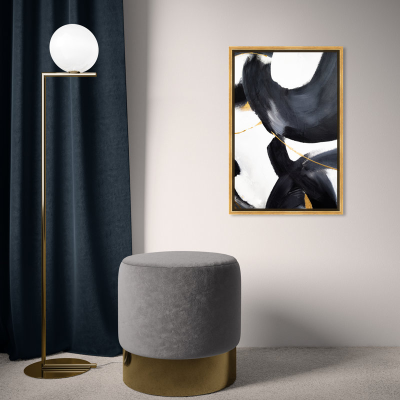 " Amani " Painting Print, Gold, Picture Framed Canvas, 45" H x 30" W