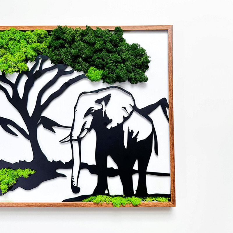 Éléphants, art mural en métal mousse