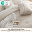 Ensemble d'édredon literie grand lit, literie prélavée douce beige, ensemble de lit plissé rayé 3 pièces pour toutes les saisons, 1 édredon et 2 taies d'oreiller-124410920