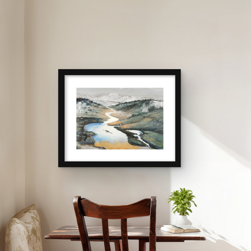 Paysage - Impression encadrée orange mat pour décor