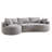 Boneless 124.5" Curved Modular Sectional Sofa, Large L-shaped Floor Couch, No Assembly Required & Boxed Delivery,easy-clean, Includes 4 Pillows,modern Design-860408635
