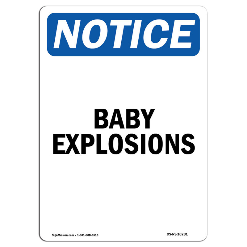 Plaque en aluminium 18 x 24 Baby Explosions