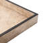 Cream Cow Hide Rectangle Tray With Black Leather Trim - Large-2137793655