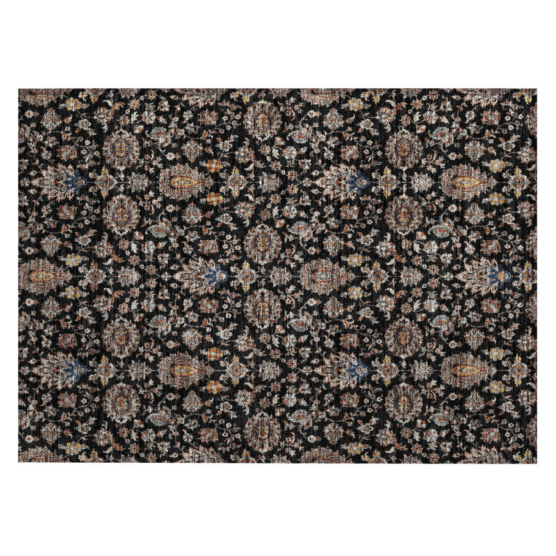 Machine Washable Indoor/Outdoor Husby ACN2192 Global Rug, Rectangle 1'8" x 2'6"