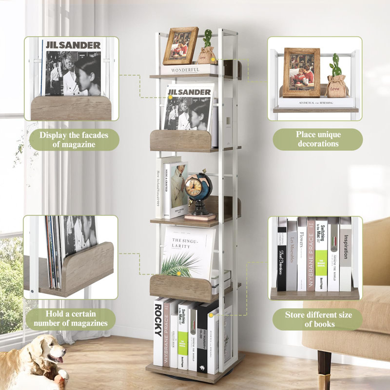 5-Tier Rotating Bookshelf