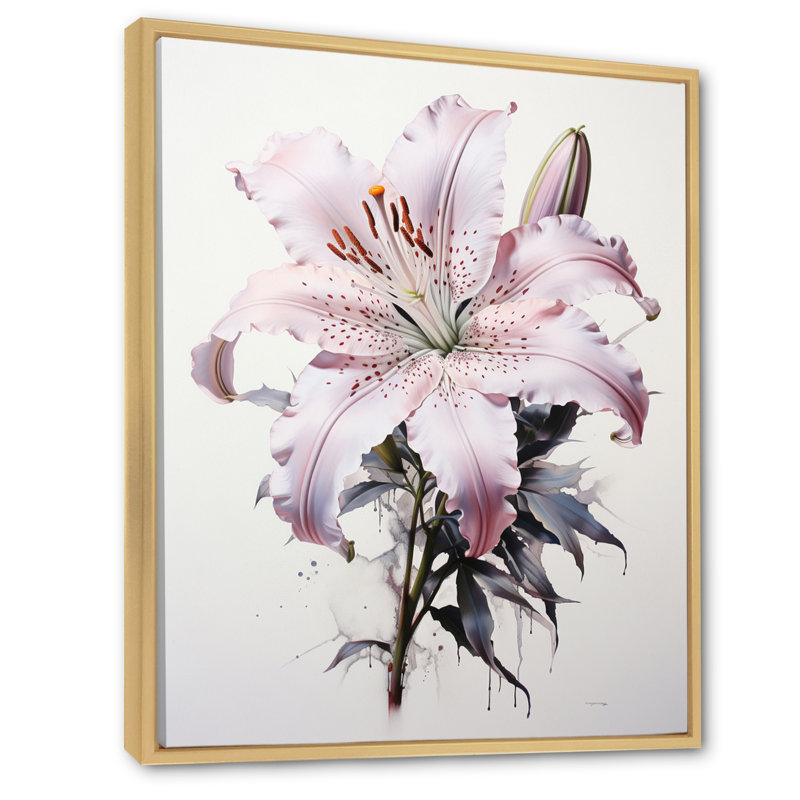 Hibiscus Glimmering Beauty I - art mural sur toile florale, H 20 po x l 12 po x P 1 po, Cadre naturel flottant