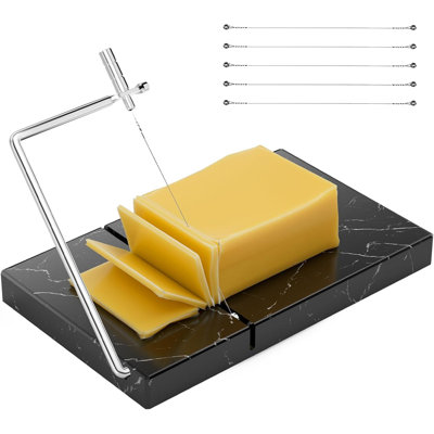 Trancheuse à fromage, coupe-fromage avec 5 fils de coupe épais de remplacement, beurre, etc., outil pour trancher le fromage de cuisine, noir