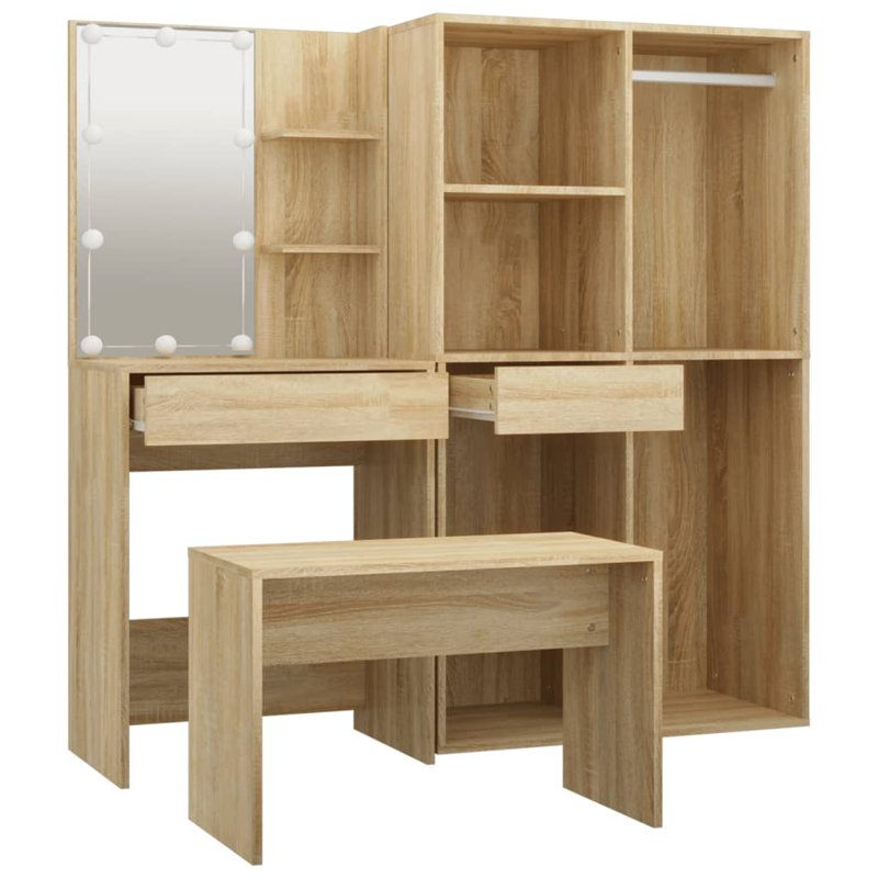 Hausmann Dressing Table with Mirror, Oak