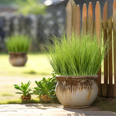 10PCS Fake Grass Filler Decor Artificial Grass Plants Outdoor Pl...