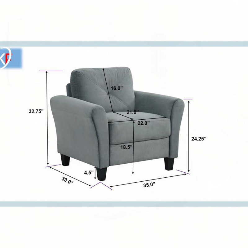 Fauteuil d'appoint en velours, Gris
