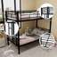 Lit superposé simple au-dessus d'un lit simple en métal pour les filles, structure de lit en métal avec échelles et garde-corps, 2 lits convertibles, aucun sommier requis
