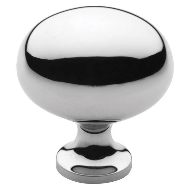 1 3/8" Length Oval Knob, Bright Chrome