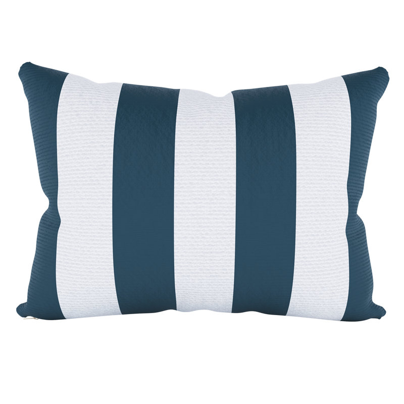 Coussin intérieur / extérieur Amala Sunbrella®, Refuge indigo rayé Sunbrella®