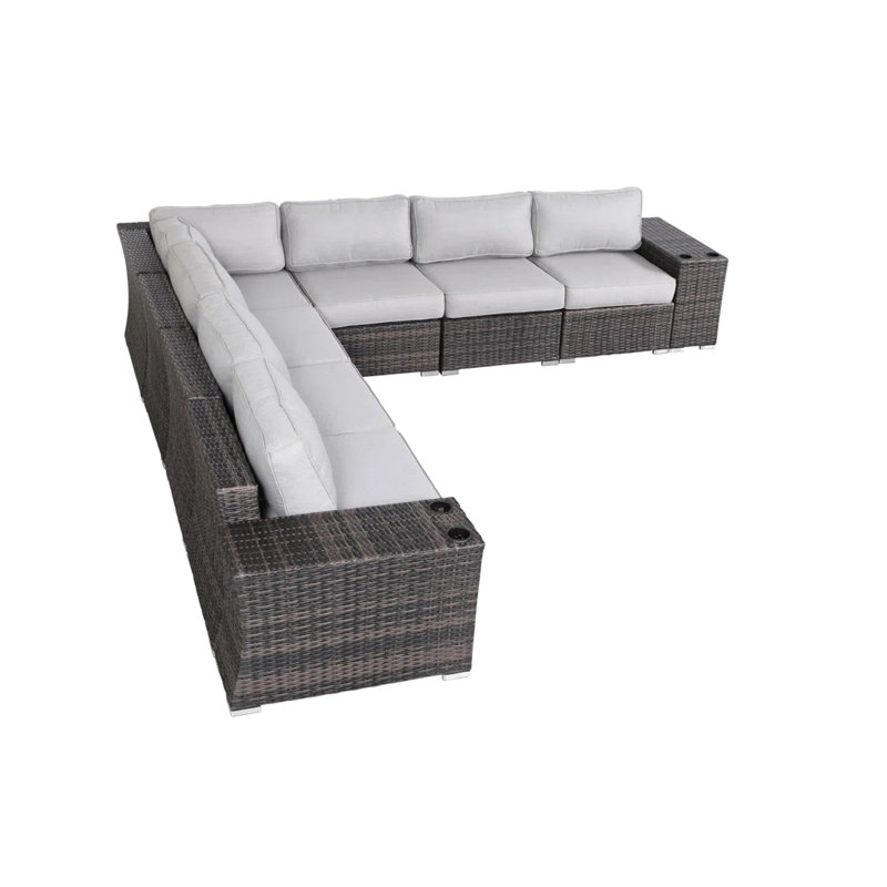 Patio pour 6 personnes avec sièges confortables, housses pour l'extérieur et housses de coussins amovibles