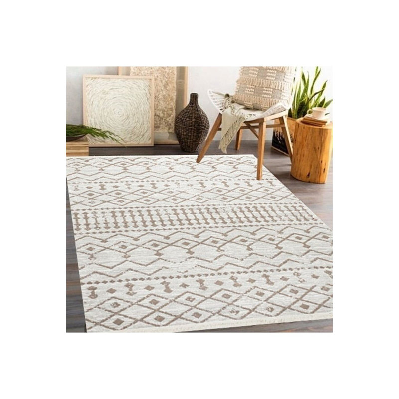 Guiseppe Reversible 100% Cotton Area Rug, Beige, 31.5 x 59.1 inches | 4 mm Thickness, 35.3 oz/sq yd | Antibacterial, Machine Washable, Perfect for Living Room & Bedroom | Soft, Durable, Elegant Design