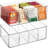 Sorbus Clear Plastic Storage Bins with Dividers - 2 Pack