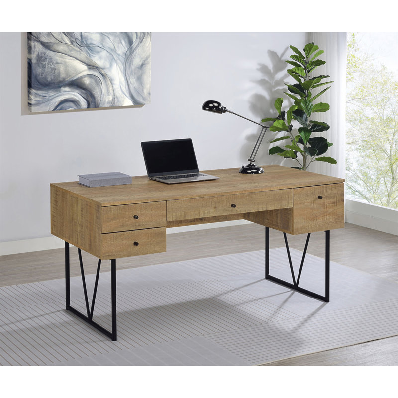 Bureau d'écriture à 4 tiroirs Vellun Mango