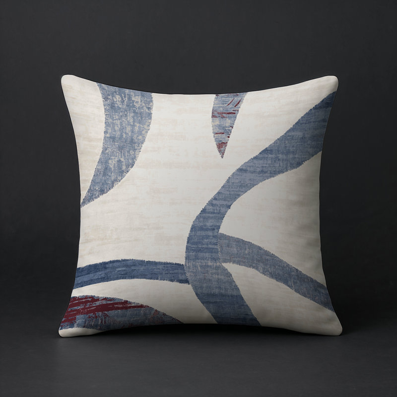 Coussin décoratif intérieur et extérieur Modern, Gris abstrait 26, Carré 16 po