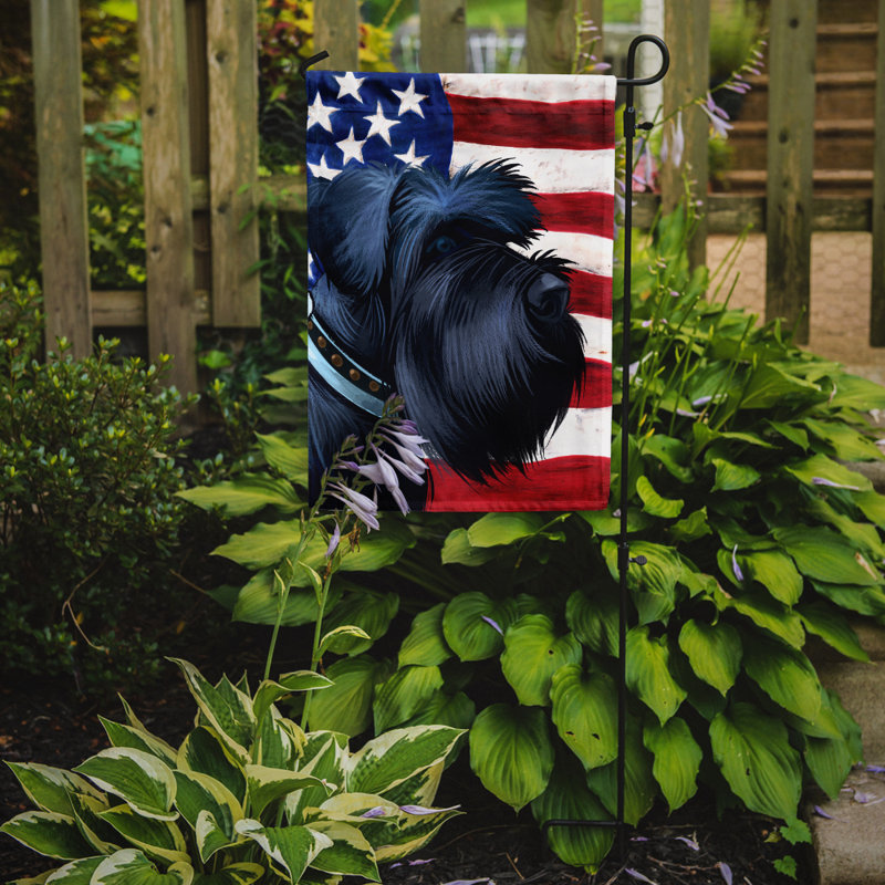 Polyester à 2 côtés 15 x 11 po drapeau de jardin, Schnauzer géant