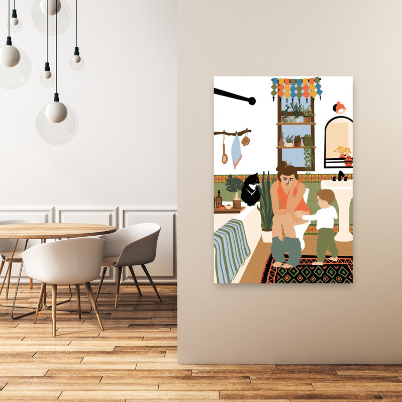 Art mural moderne avec maman, H 48 po x l 32 po