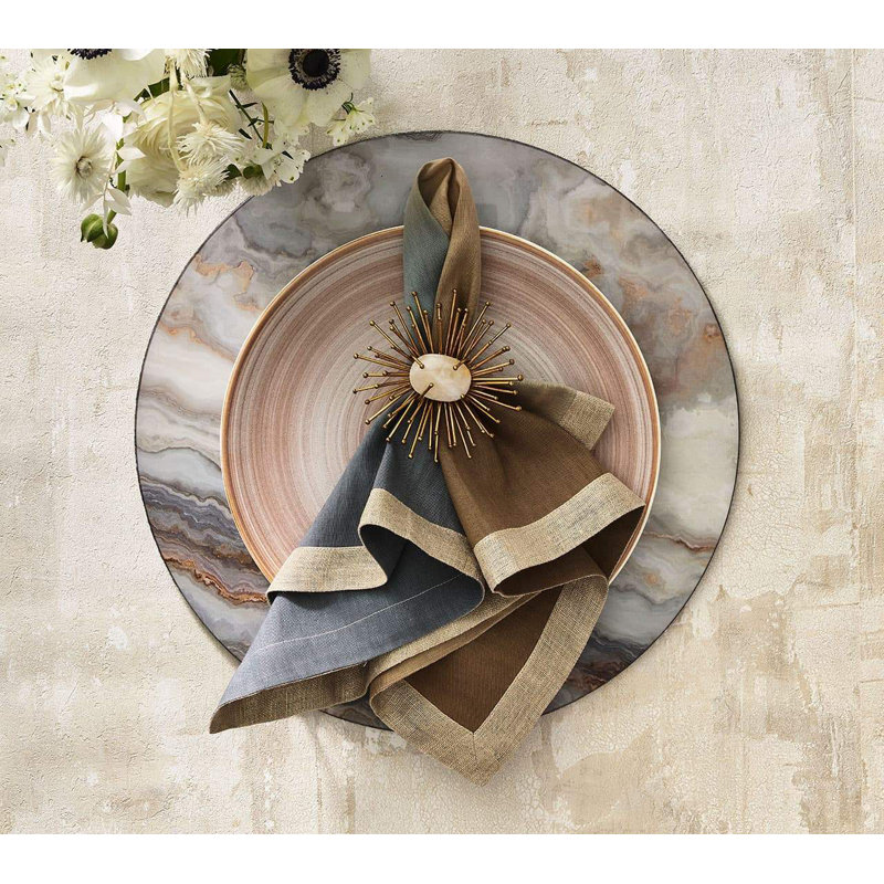 Dip Dye Linen Napkin, Beige/Taupe/Gray