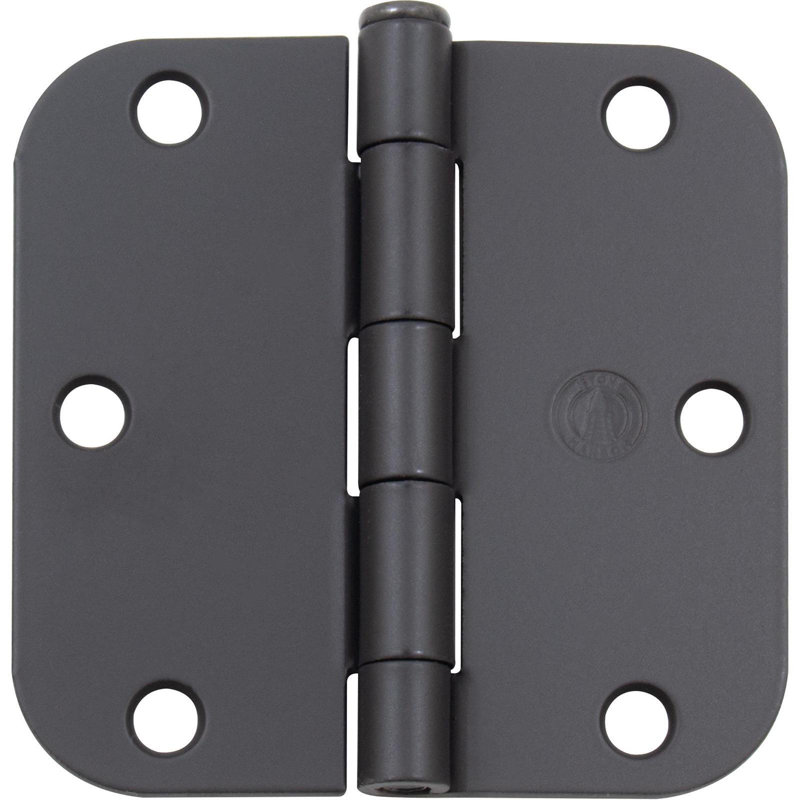 Charnière de porte simple à billes H 3,5 po x l 3,5 po, Acier, Noir mat