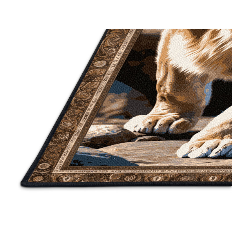  Tapis lavable Mountain Lion Big Cats, Rectangle 6 pi x 9 pi