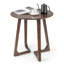 Table d'appoint ronde 24 po en bois d'hévéa massif près du canapé et du lit Ebern Designs Brown