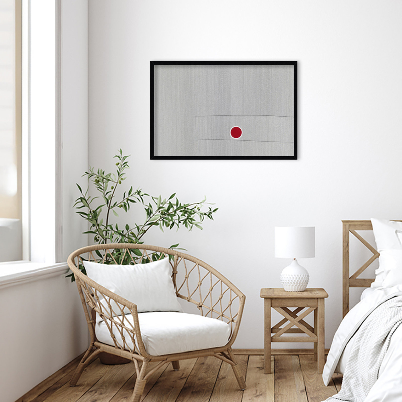 Grey Drawing Fifty Seven Print, Black, 22" H x 33" W x 1" D