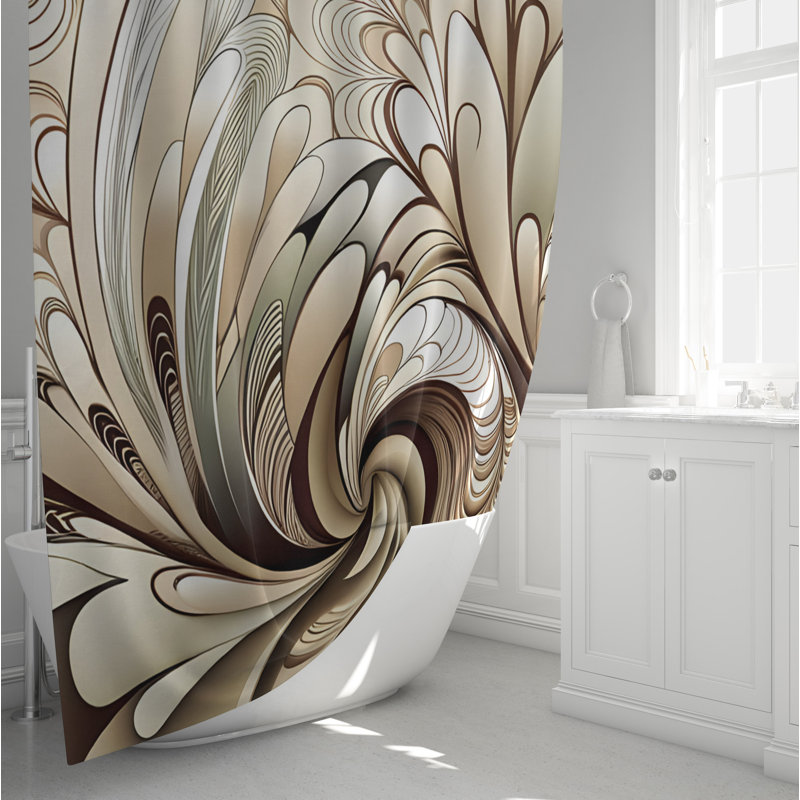 Aimara Abstract Shower Curtain, 83" H x 70" W