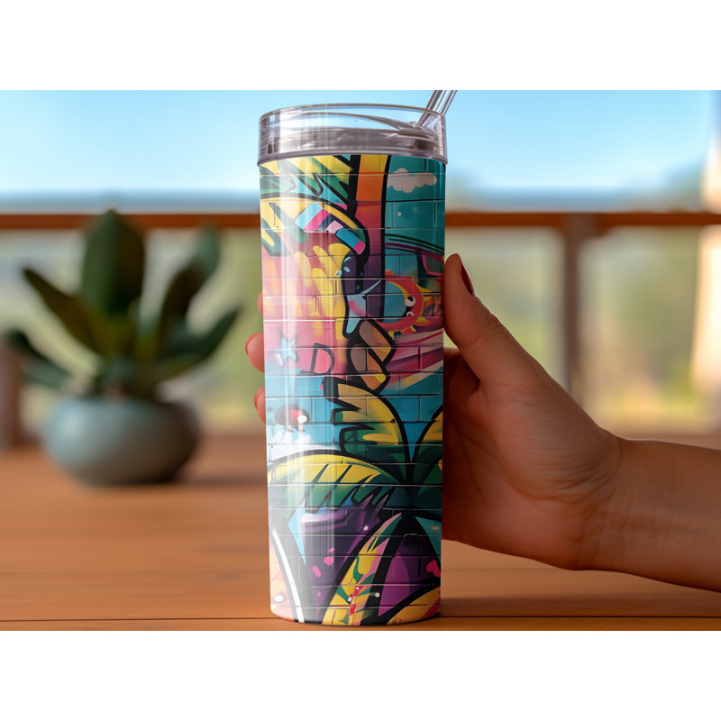 Choose Handmade Tumblers 591ml Vacuum Insulated Stainless Steel (18/8) Travel Tumbler with Straw