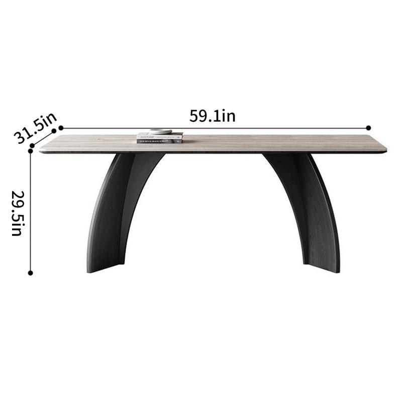 Ingelise Solid Wood Base Dining Table, 31.5" W x 59.1" L