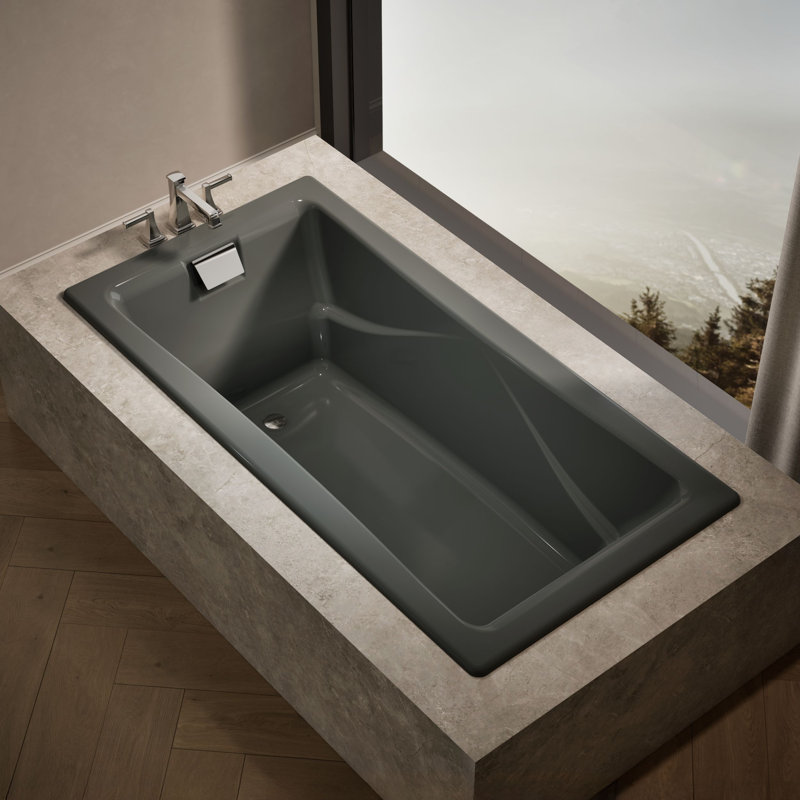 Tea-for-Two 72" x 36" Soaking Bathtub, Thunder Gray