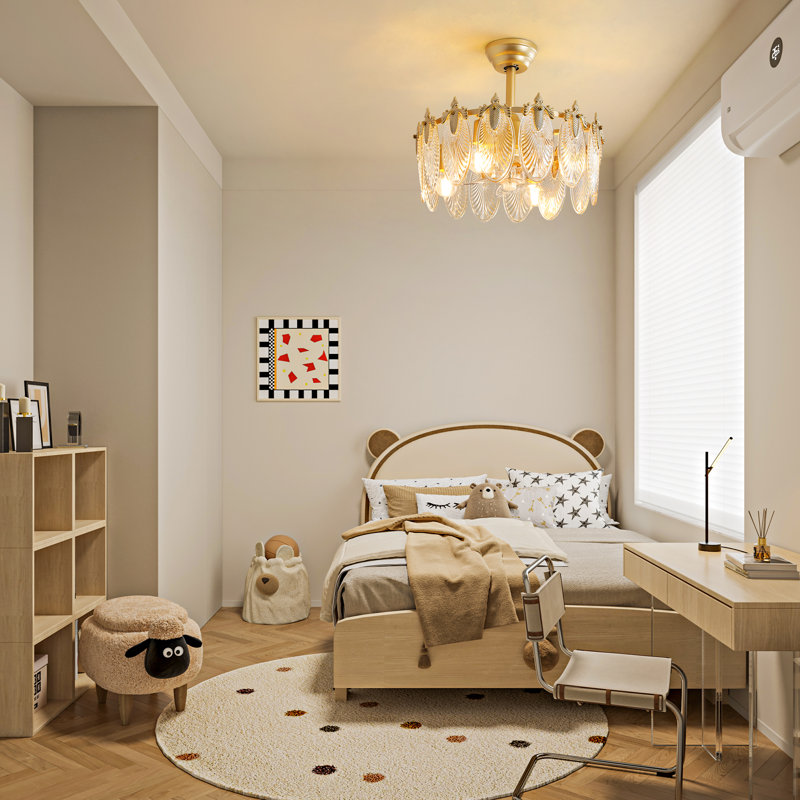 21'' Modern Ceiling Fan with Light, Gold