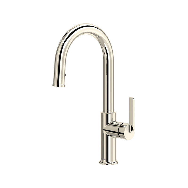 Authentica Pull-Down Kitchen Faucet With C-Spout, Polished Nickel