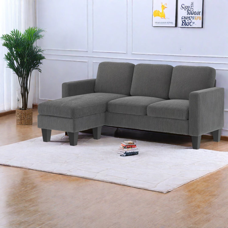 Canapé modulaire peu encombrant, revêtement en velours côtelé, style nordique pour la maison
