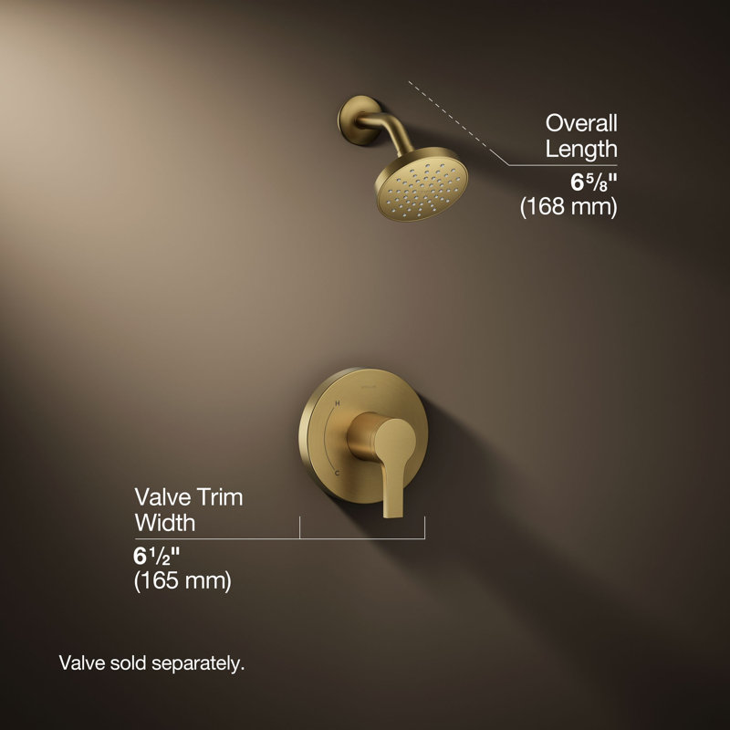 Elate Rite-Temp Shower Trim Kit, 2.5 Gpm, Brushed Brass