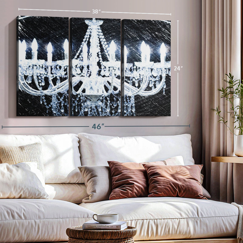 Lustre, reproduction sur toile, H 24 po x l 38 po x P 1,25 po