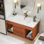 Meuble-lavabo moderne simple avec lavabo encastré en céramique intégré