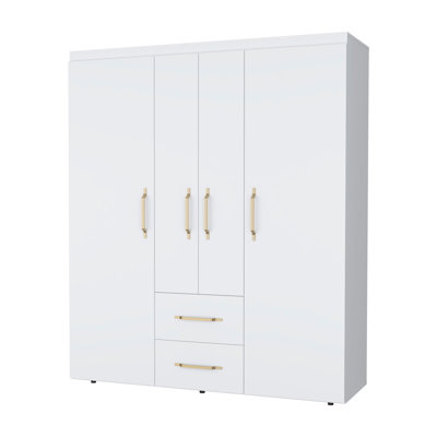 White All-In-One 2-Door Armoire
