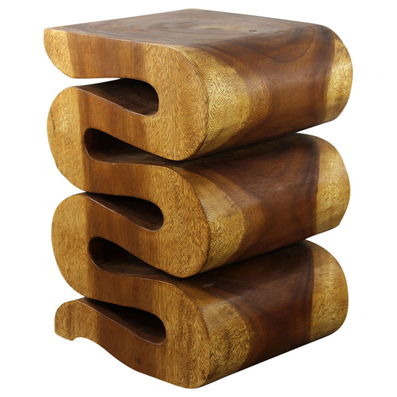 Raechell Solid Wood End Table, Oak Wood, 20" H x 14" W x 12" D