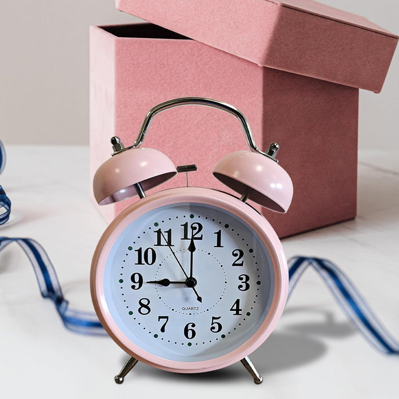 Quartz Movement / Crystal Alarm Tabletop Clock, Pink