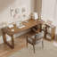 Brown L-Shaped Solid Wood desk-108840003