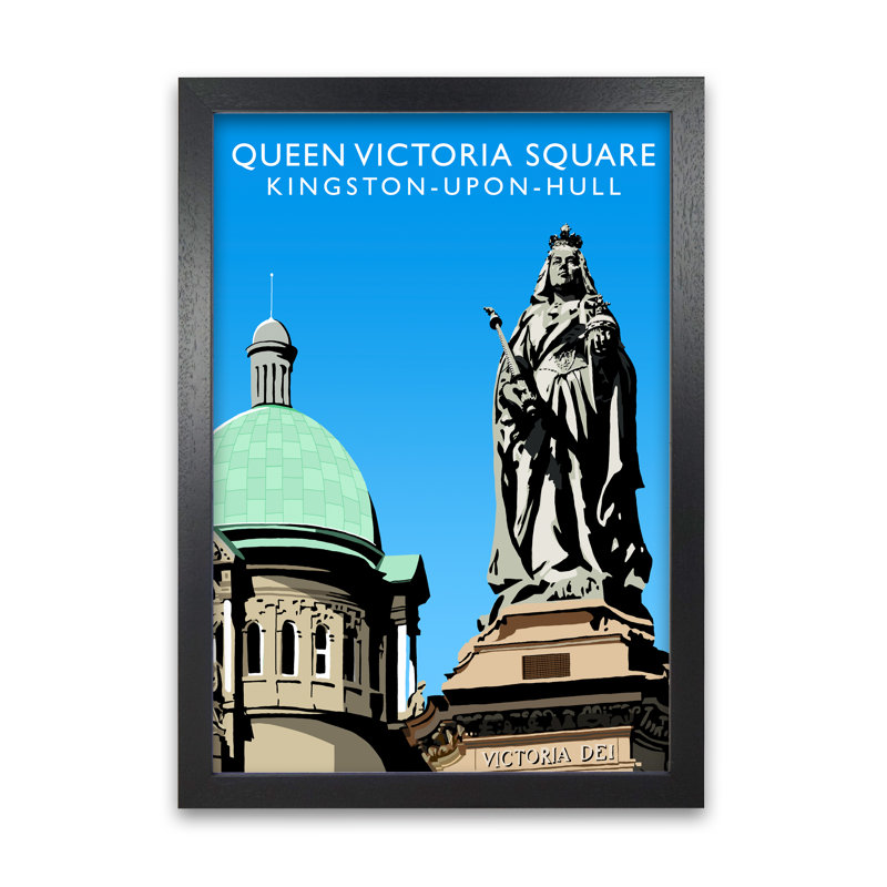 Queen Victoria Square by Richard O'Neill - Print, 42cm H x 29.7cm W x 3cm D, Black Framed