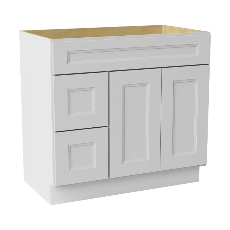 Meuble-lavabo de salle de bain en bois massif prêt à assembler 36 po - comptoir non inclus, Blanc Newport