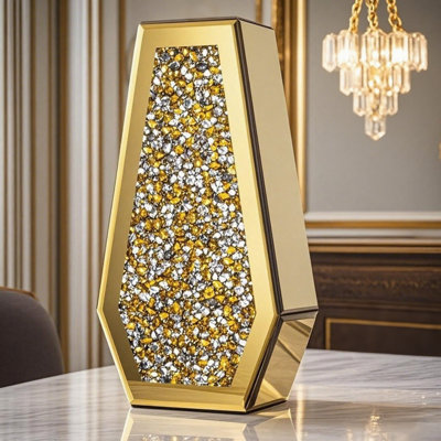 14in Mirrored Gold Vase