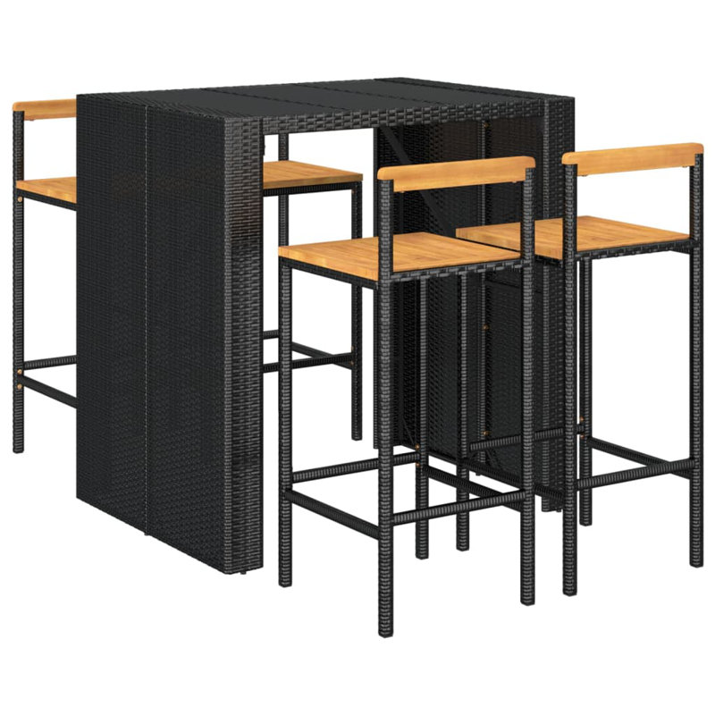 Domerese Bar Set with Stools, Black
