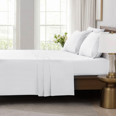 Laderius 200 Thread Count 100% Brushed Cotton Flat Sheet