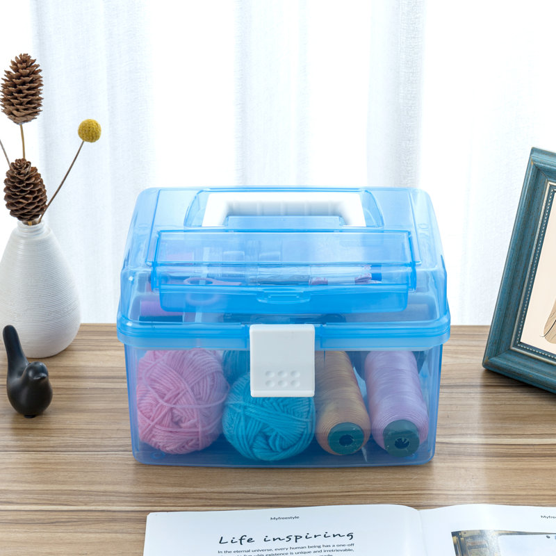 Blue Plastic Storage Basket Container
