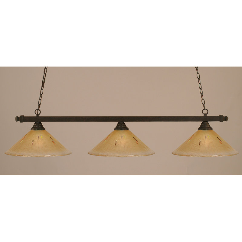 Barre carrée / ronde 3 lumières, Granite noir, Framboise